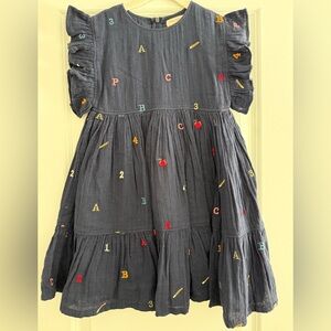 Pink Chicken NWT Kit Dress with Alphabet, Apple, and Pencil Embroidery